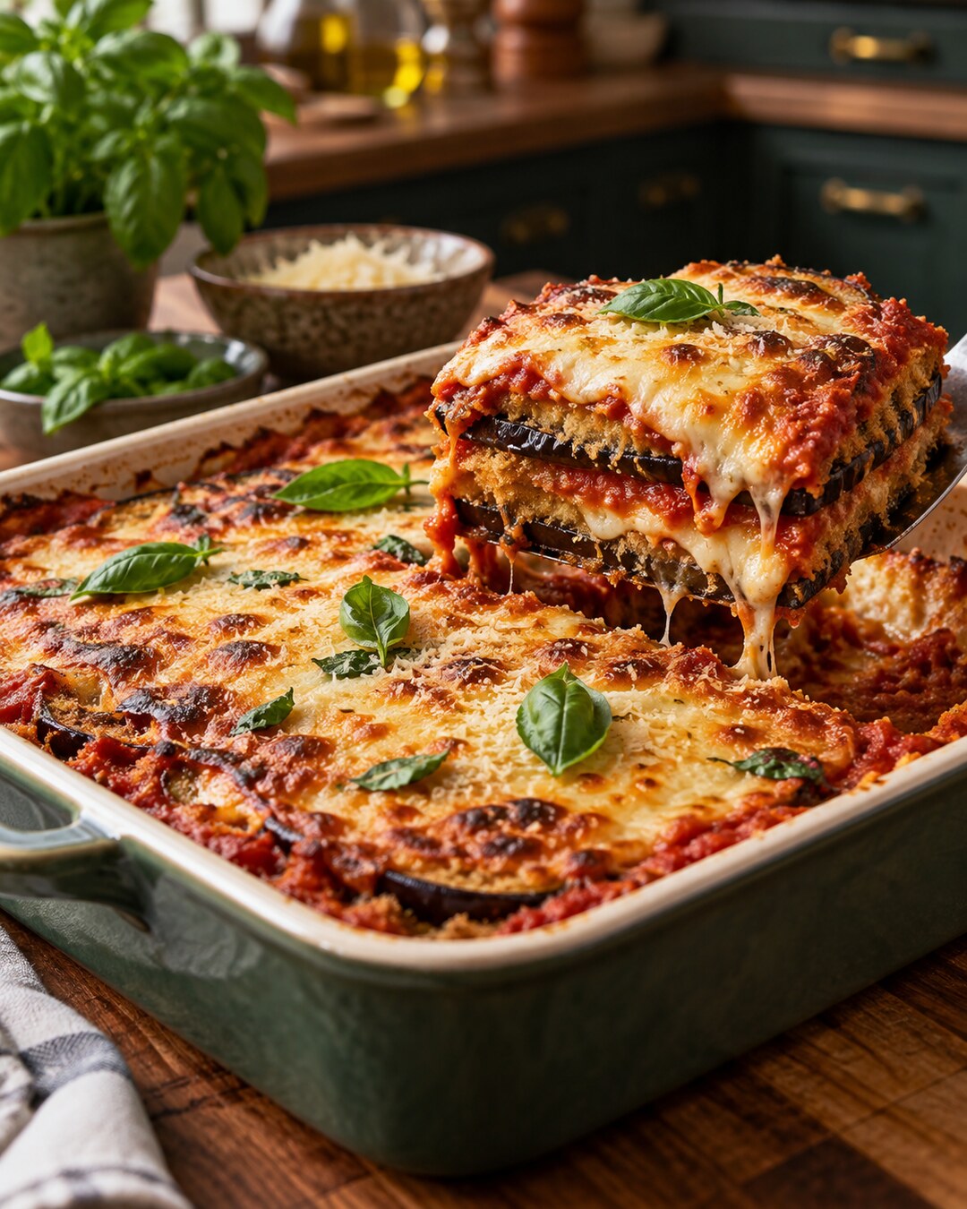 Berinjela à parmegiana assada